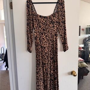 Reformation Leopard Print Midi Dress